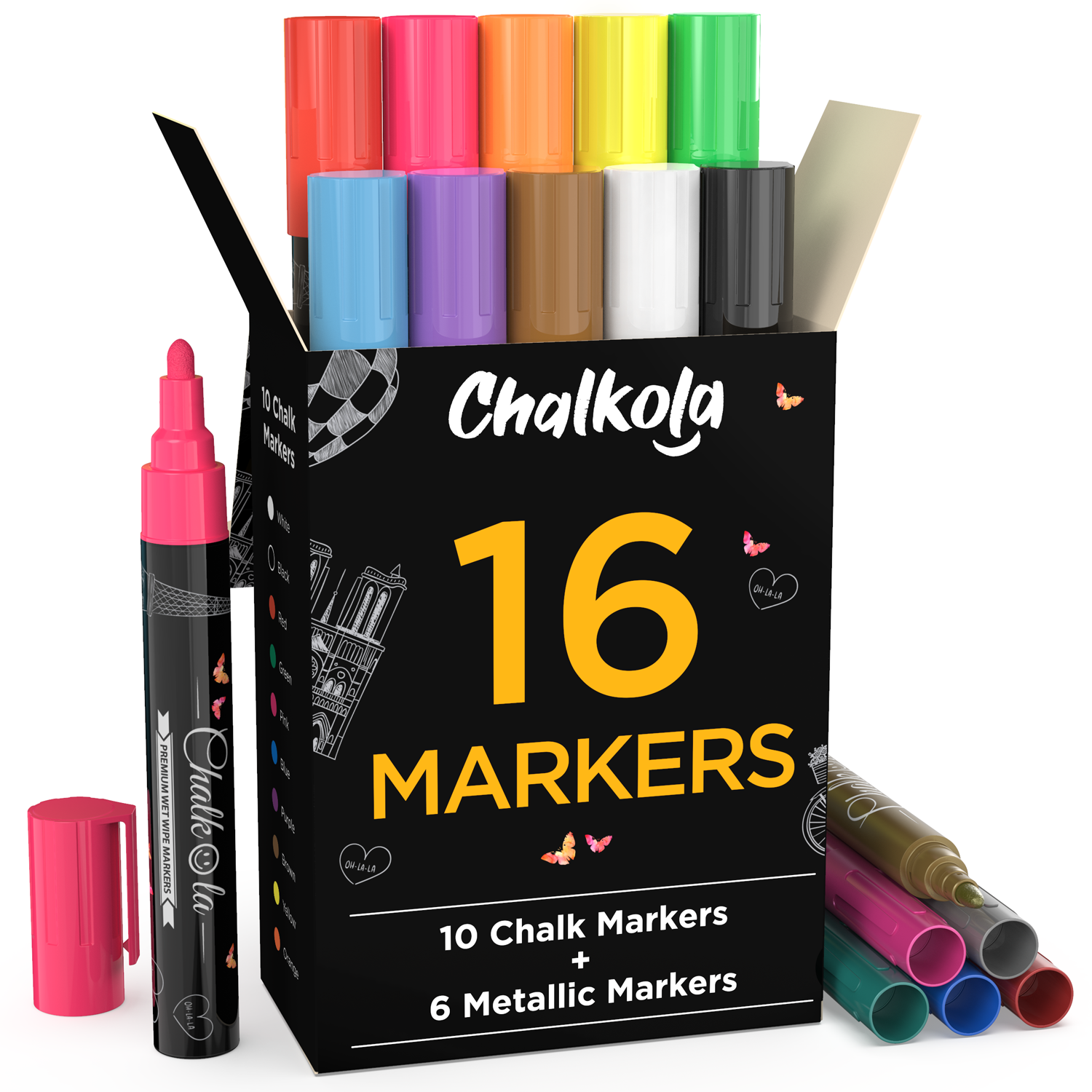 Chalkola Natural Chalkboard Cleaner Spray & Eraser Kit for Liquid Chalk  Markers - Suitable for Whiteboard, Blackboard and Dry Erase Boards - Comes  with White Chalk Pen : : Office Products